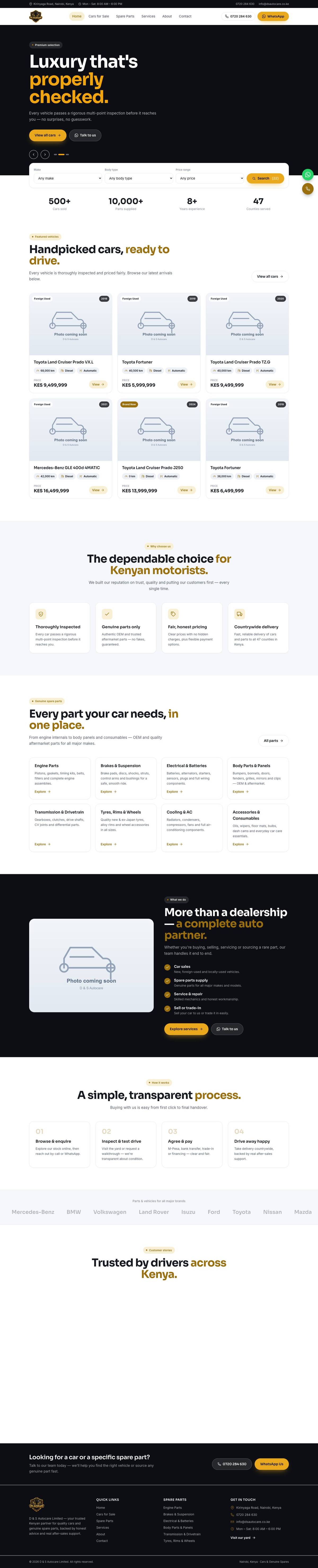 D & S Autocare website